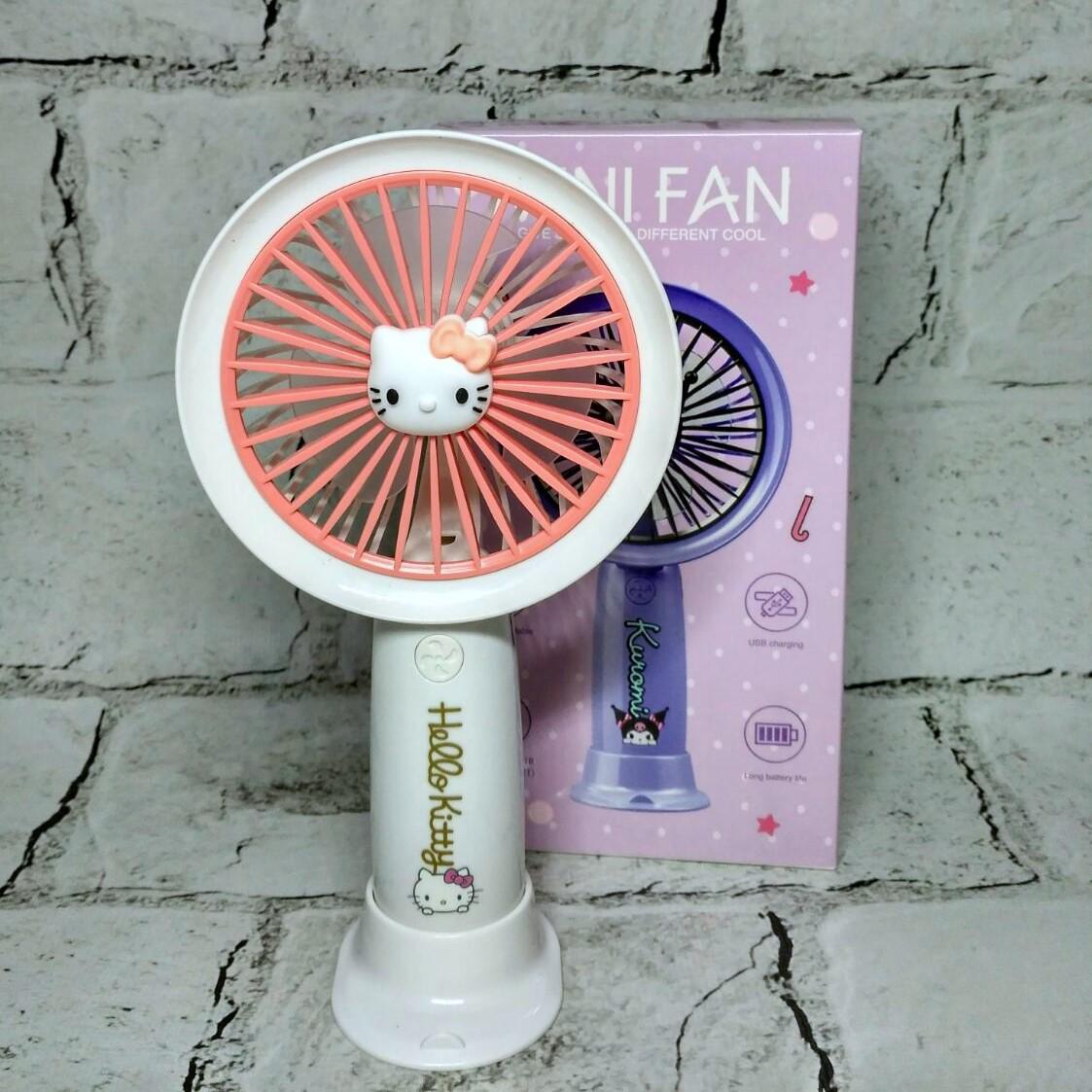 Детский портативный мини-вентилятор Хеллоу Китти 18 см Белый (SD-02-1)