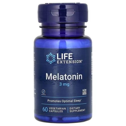 Мелатонин Life Extension Melatonin 3 мг 60 капс. (LEX-33006)
