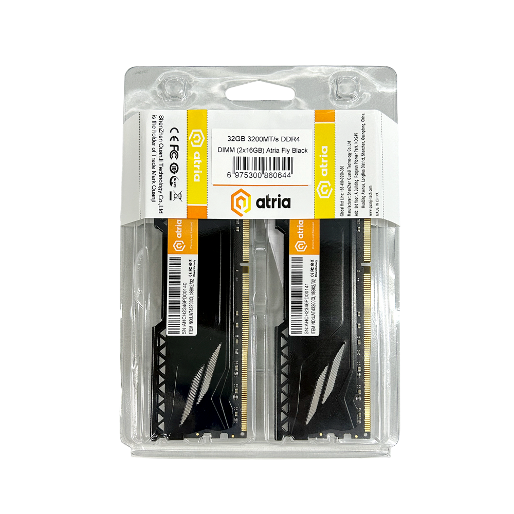 Оперативная память ATRIA Fly UAT43200CL18BK2/32 DDR432 ГБ 3200 мГц для настольных ПК Black (13827080) - фото 3