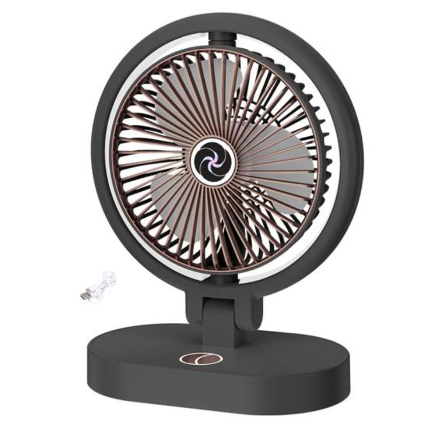 Вентилятор аккумуляторный с LED-светом и 3 режимами обдува Black (WL-1564)