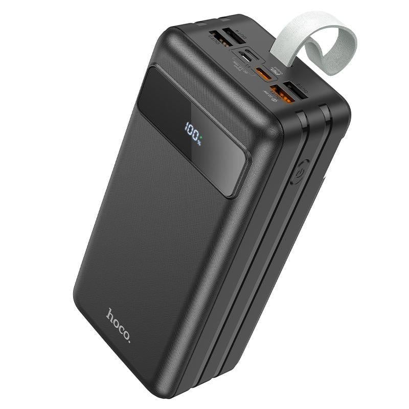 Повербанк Hoco 60000 mAh 4USB/1Type-C micro USB с быстрой зарядкой и фонарем Black (e73dddd4)