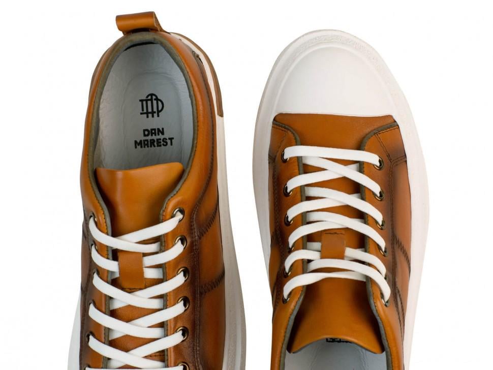 Кеди чоловічі Dan Marest 7221177 натуральна шкіра р. 41 Світло-коричневий (21171) - фото 4