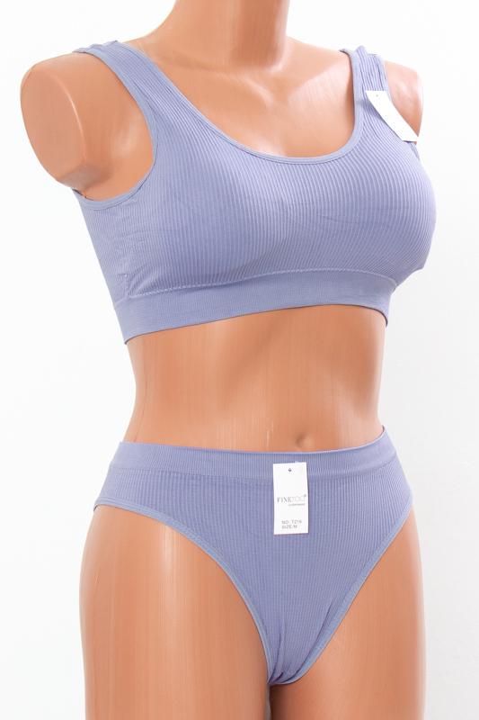 Комплект білизни в рубчик Носи Своє чашка А/В М Світло-блакитний (13636)