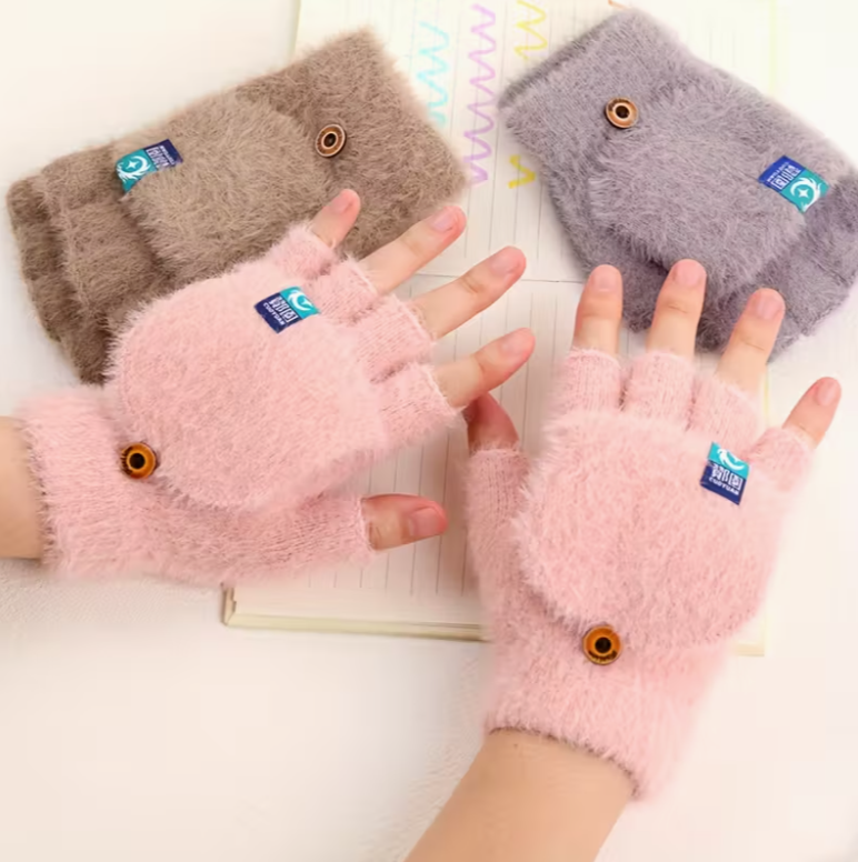 Перчатки-митинки женские Митенки велюровые без пальцев с клапаном S (1305/1) - фото 3 Перчатки-митинки женские Митенки велюровые без пальцев с клапаном S (1305/1) - фото 3