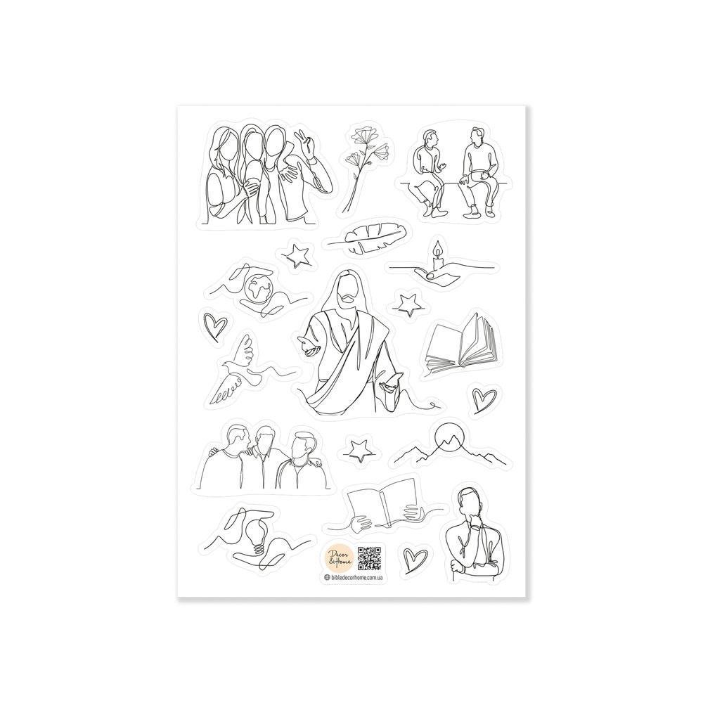 Набор стикеров "Ескізи олівцем" 6 шт. (хрст007у)