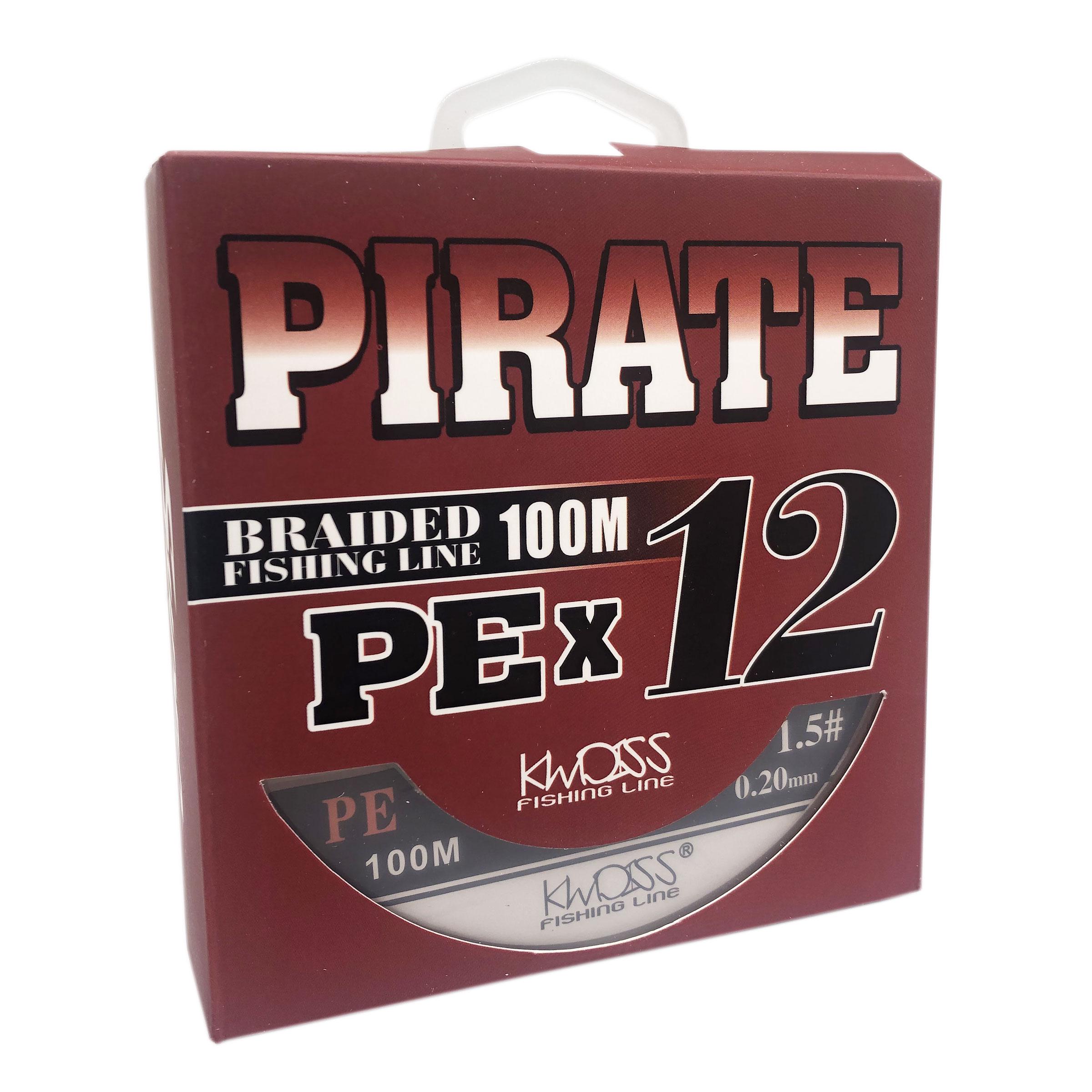 Шнур Pirate PEx12 1.5 100 м 0.20 мм 18.6 кг Разноцветный (7846)
