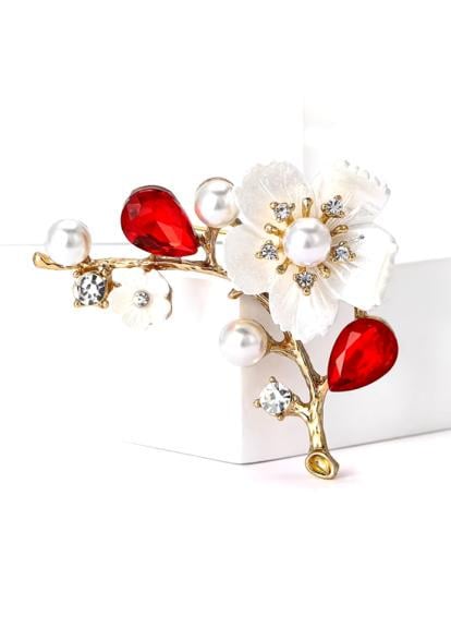 Брошка Квітка сливи Червоний (8494674)