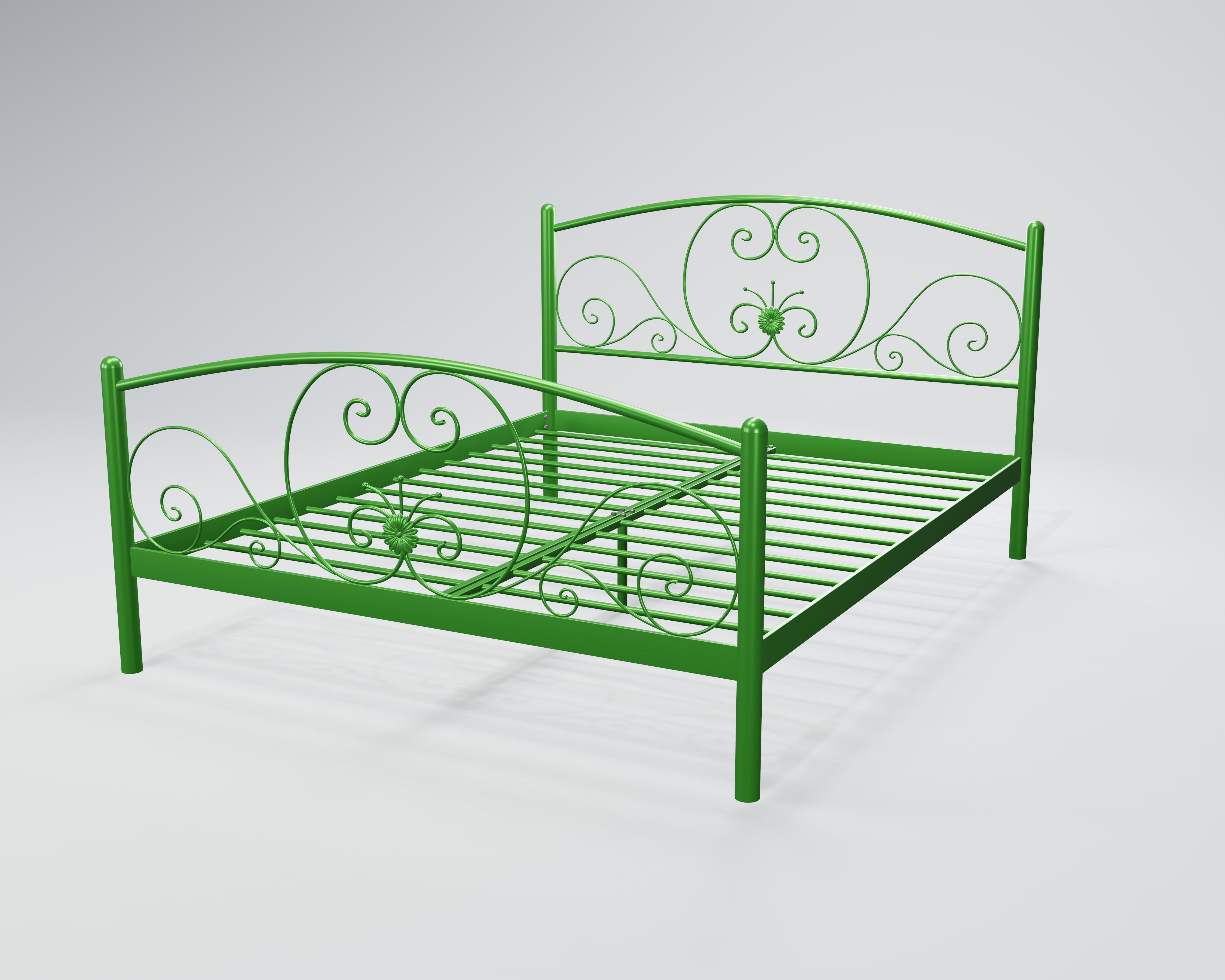 Кровать металлическая Нимфея 160x200 см Зеленый
