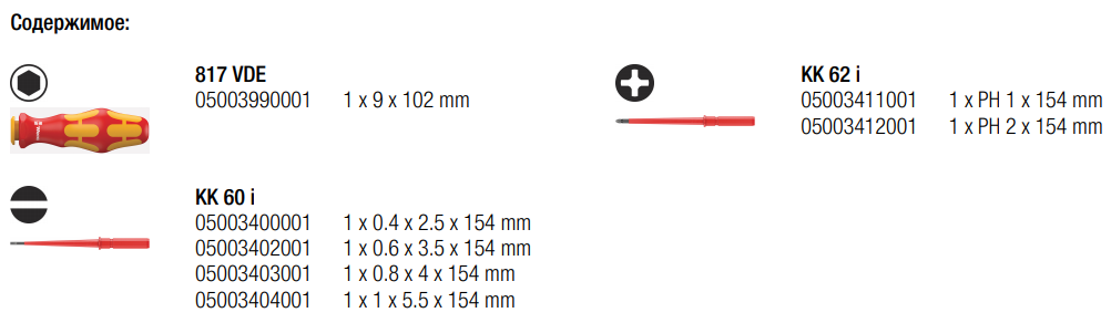 Набор WERA Kraftform Kompakt VDE 7 Universal 1 SL PH (05003470001) - фото 9