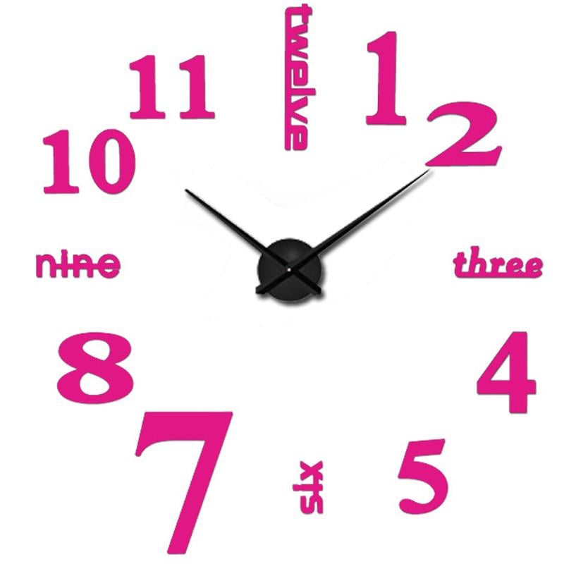 3D-часы настенные Seven с регулируемым диаметром Зеркально-розовый