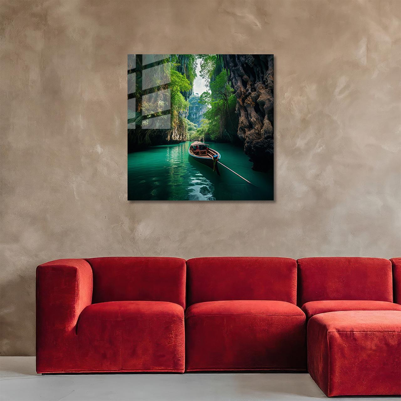 Картина на стекле NovellaPrint Река в джунглях 70х70 см (575.2) - фото 2