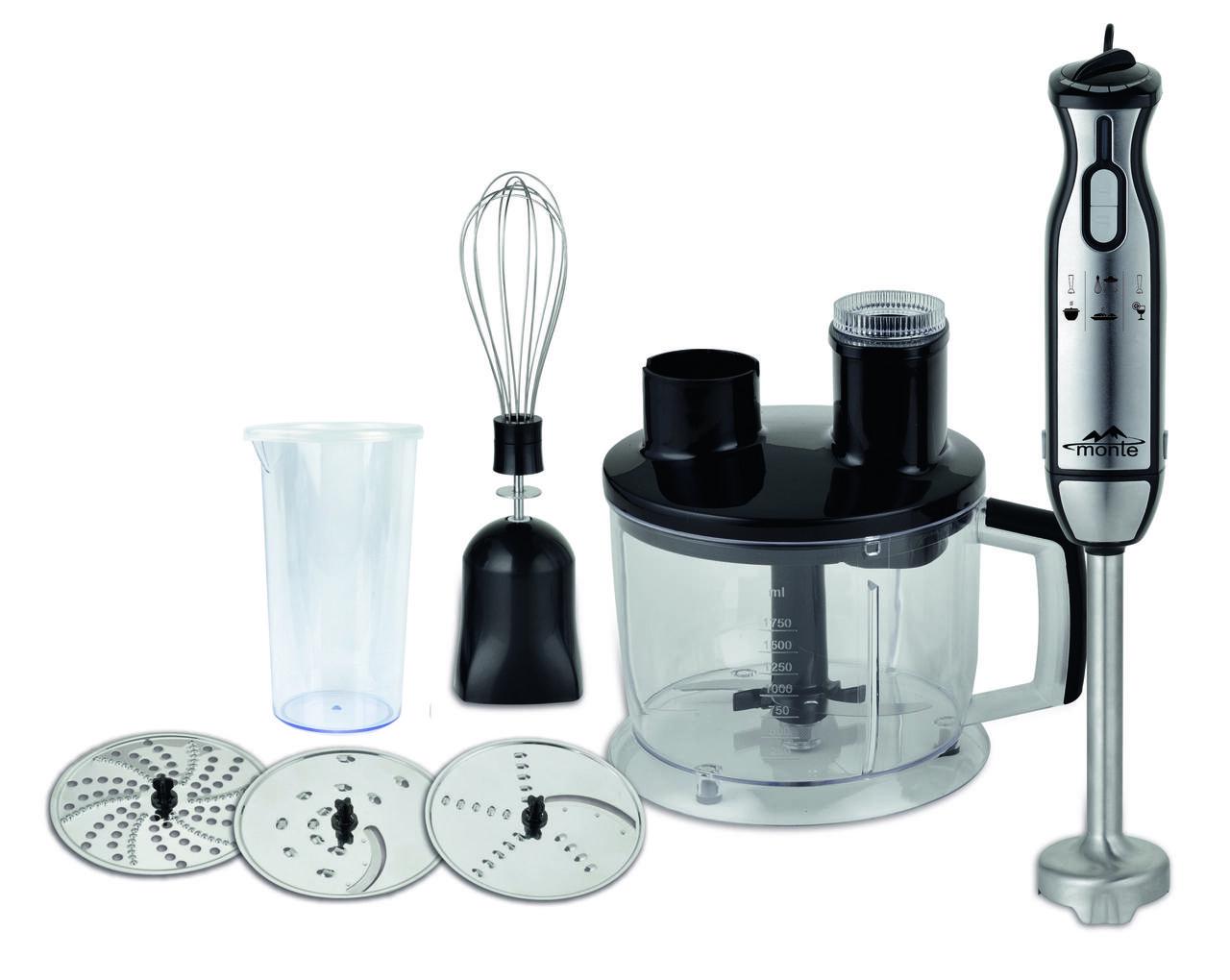 Блендерный набор Monte MT-1910 Turbo чаша 1,75 л/терки/шинковка 1000 Вт (33147837)
