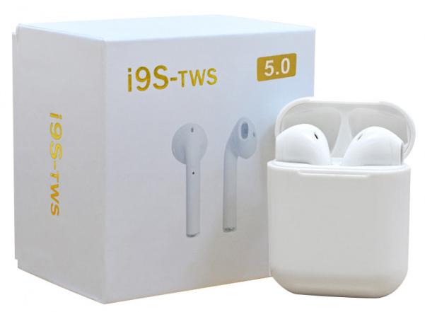 Наушники I9 TWS Stereo BT V5.0 с кейсом и чехлом White