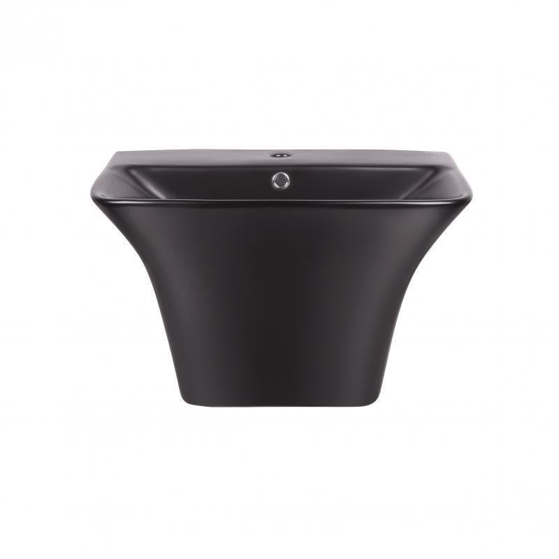 Раковина подвесная моноблок Q-tap Crow с донным клапаном Matt Black QT0511G835MB