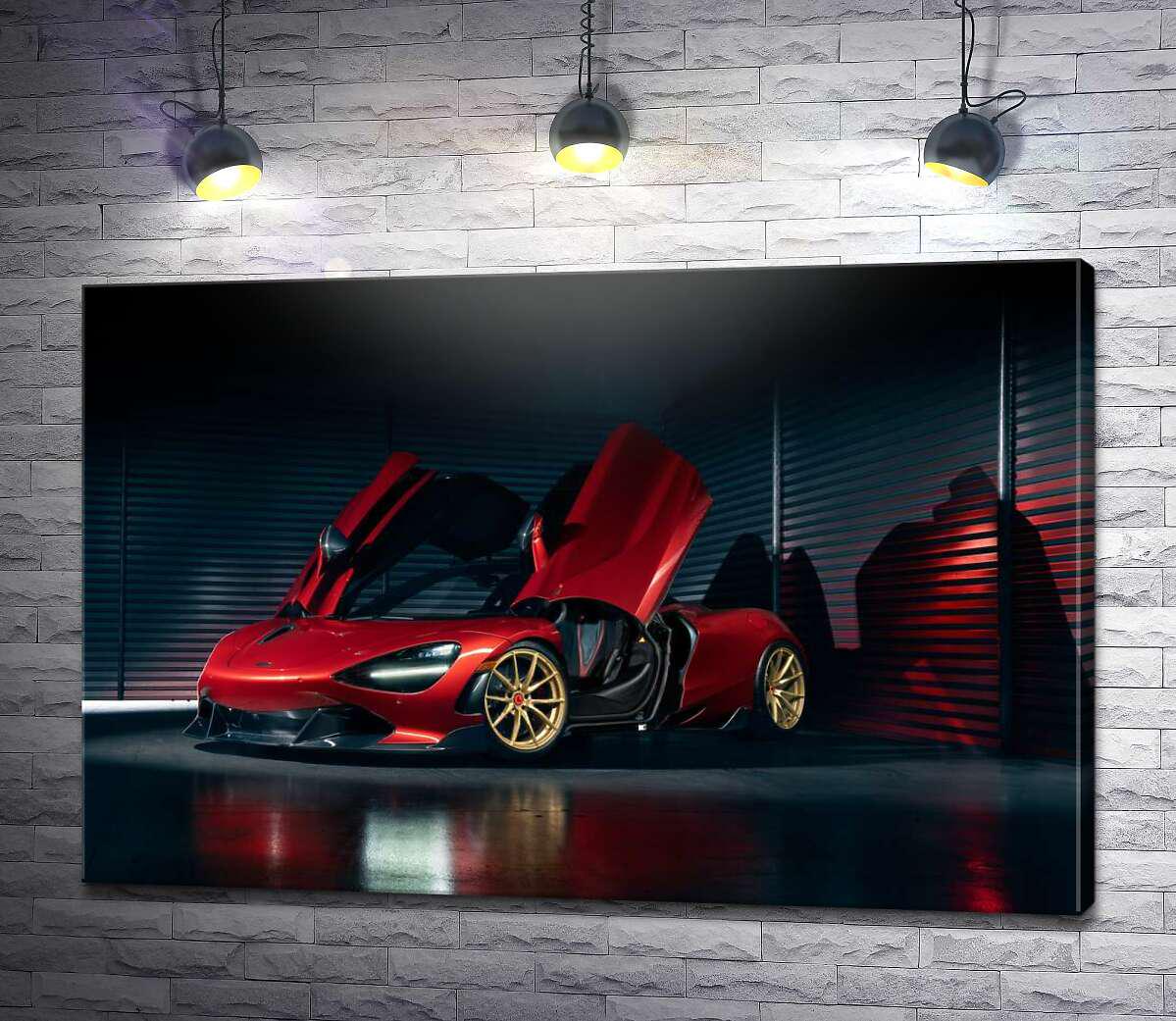 Картина ArtPoster Футуристический красный автомобиль McLaren 720S 50x33 см Модуль №1 (003949)