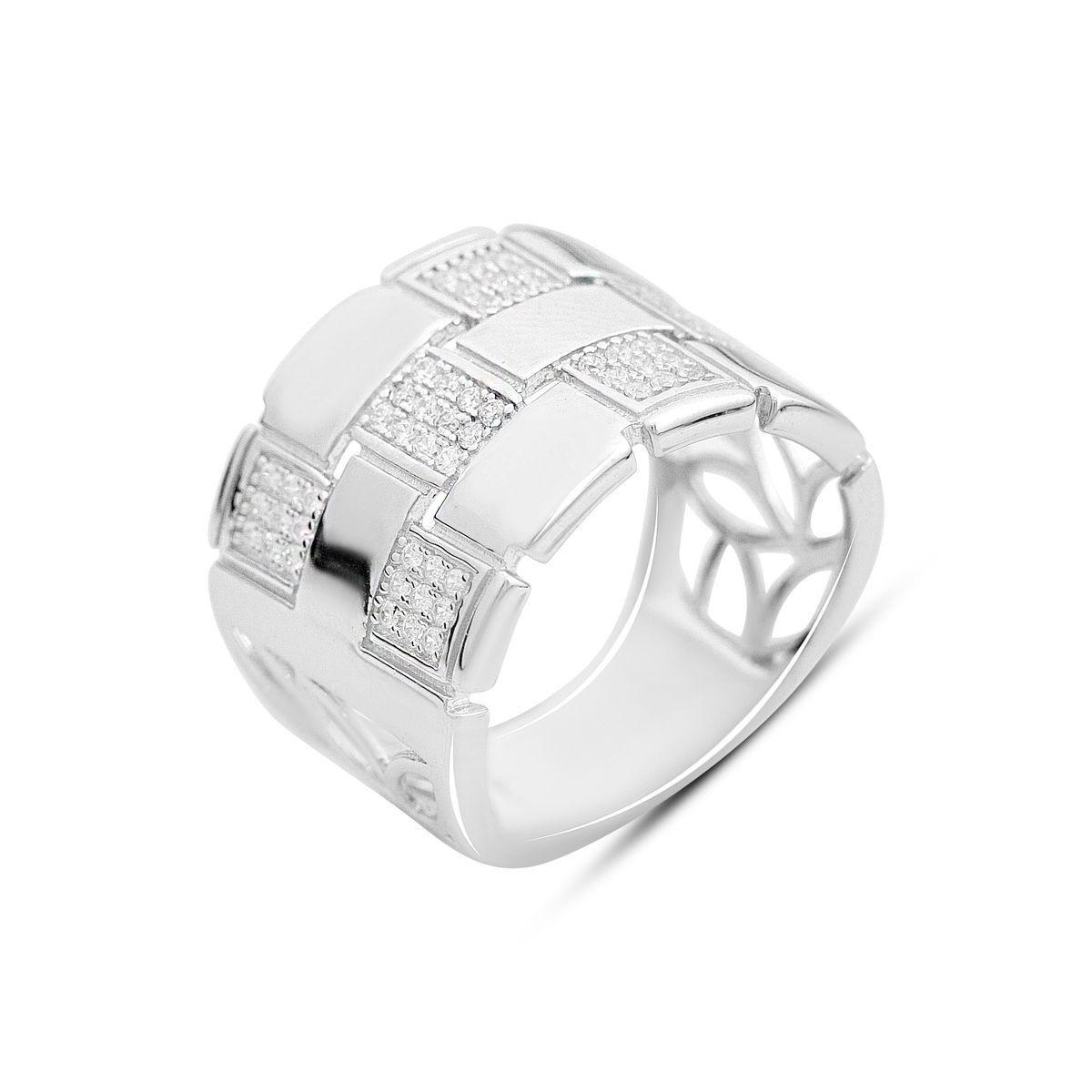 Кольцо серебряное Tiva с фианитами 7,11 г р. 18,5 (2161806)