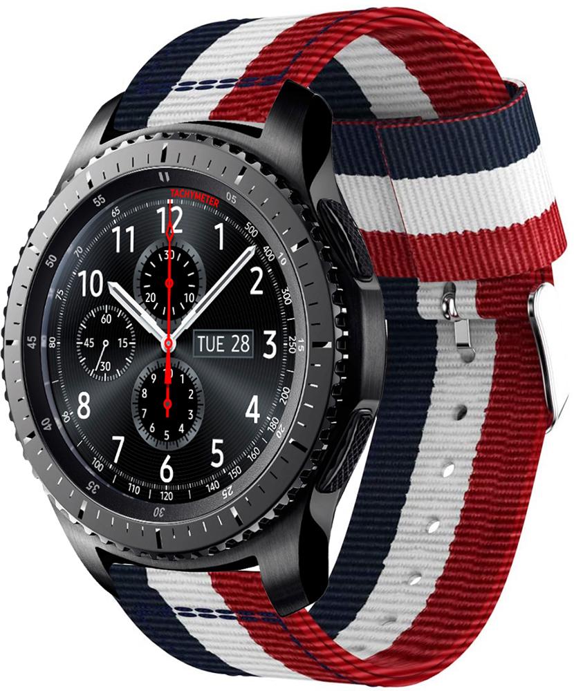 Ремешок тканевый Canvas для Samsung Gear S3 Red/White/Blue (15842)