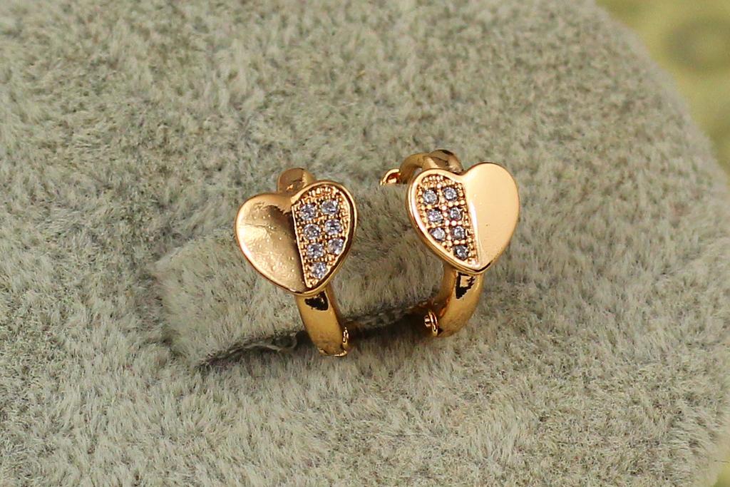 Серьги детские Xuping Jewelry половинка сердца 1,1 см Золостой (26943962)