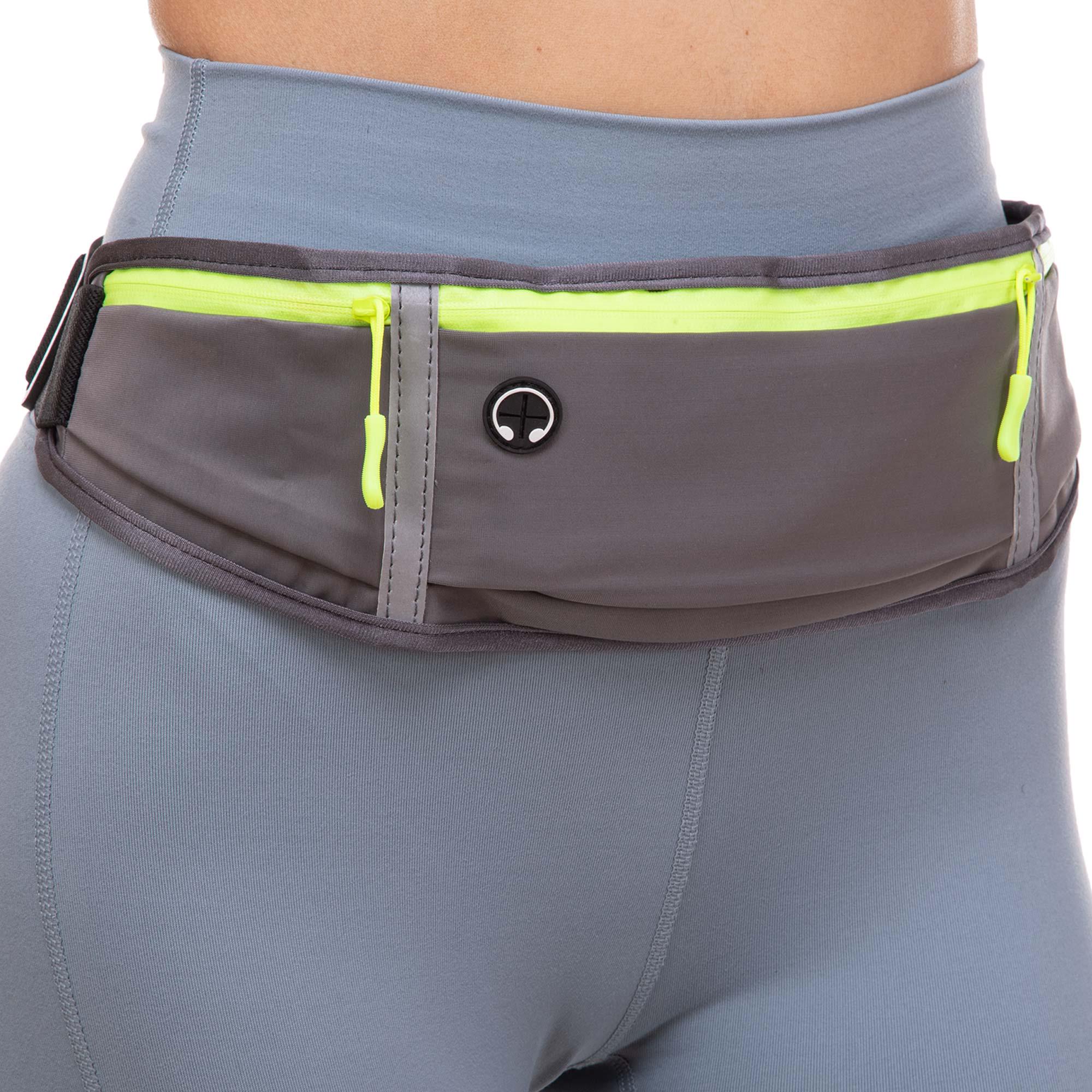 Сумка на пояс для бега SP-Sport YN-YB029 Серый с салатовым (NA003272)