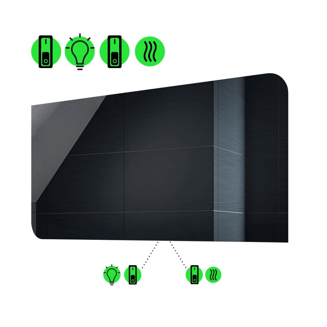 LED-зеркало 80x60 см с подогревом и двумя механическими включателями Simona (Simonag24)