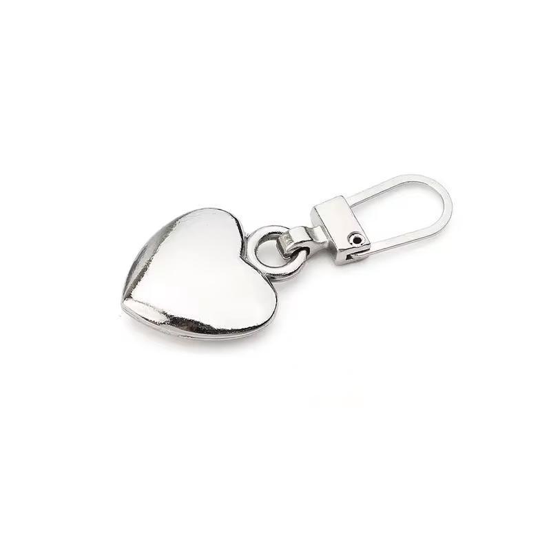 Пуллер универсальный в форме Сердца для бегунка молнии съемный 1 шт. Серебристый