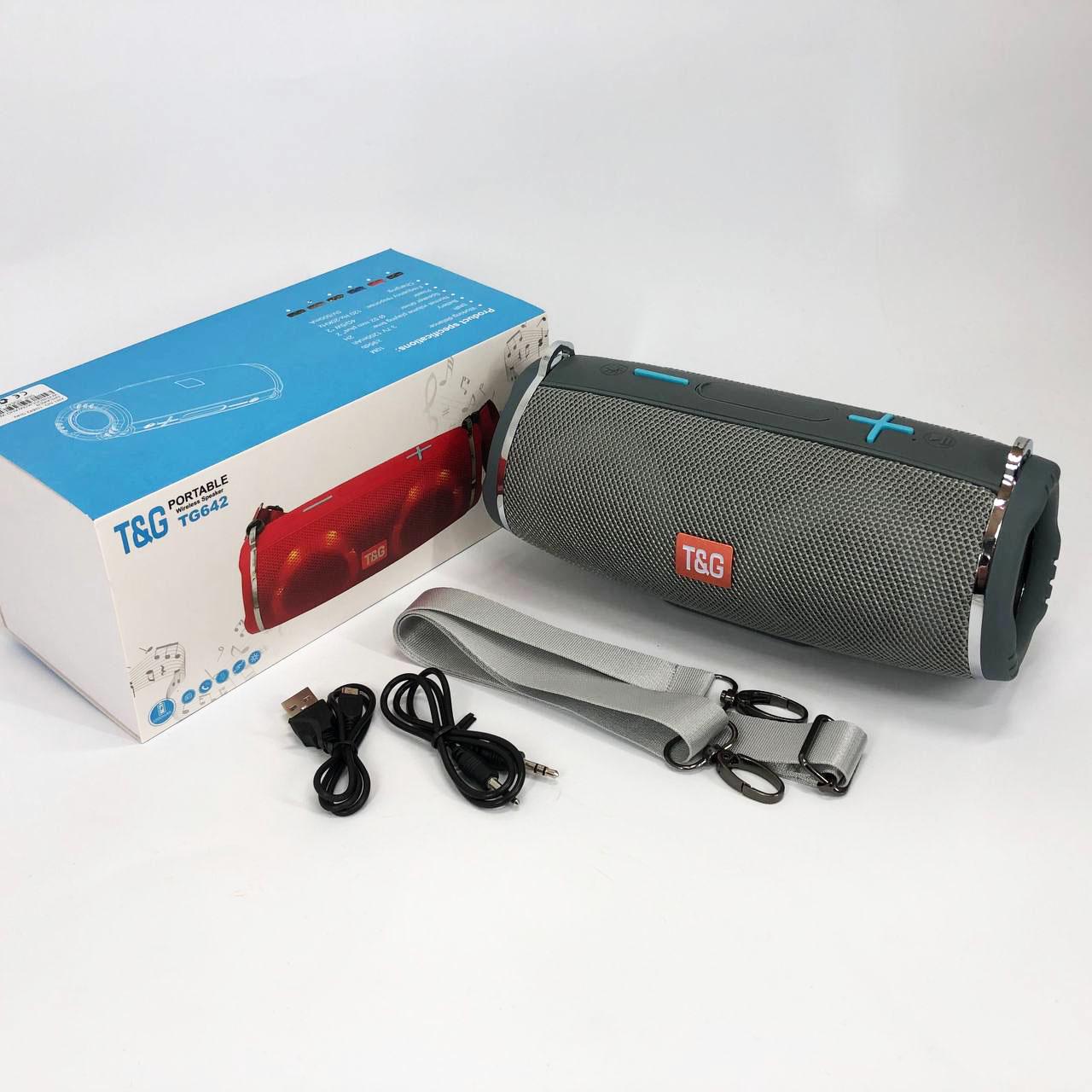 Портативна колонка з RGB підсвічуванням та ремінцем Сірий (TG642) - фото 8