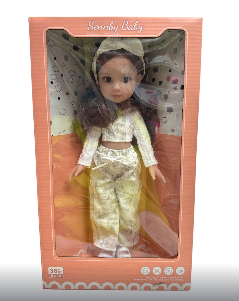 Лялька MN 334 імітація скляних очей взуття в коробці 34 см