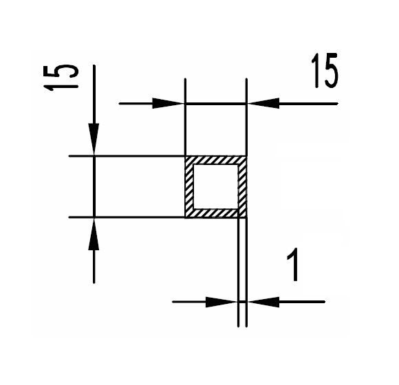 Труба алюмінієва квадратна 15х15х1 мм AS - фото 3