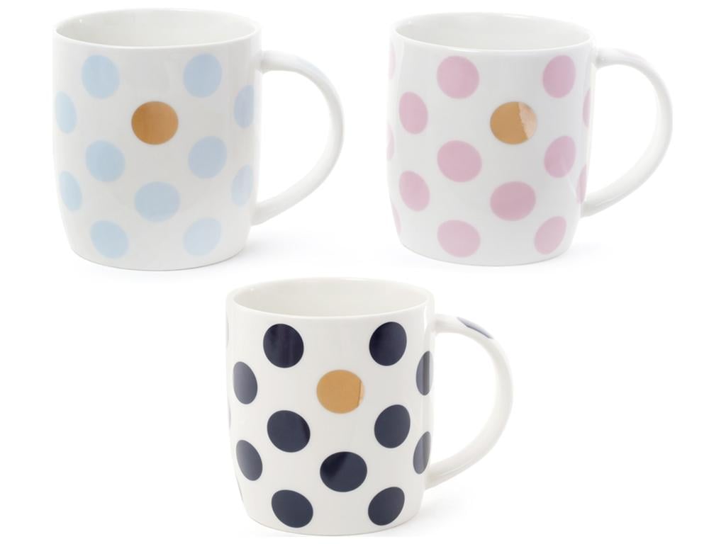 Чашка Горох 320 мл 3 дизайна набор 3 шт. Золотой (BDI-958-505)