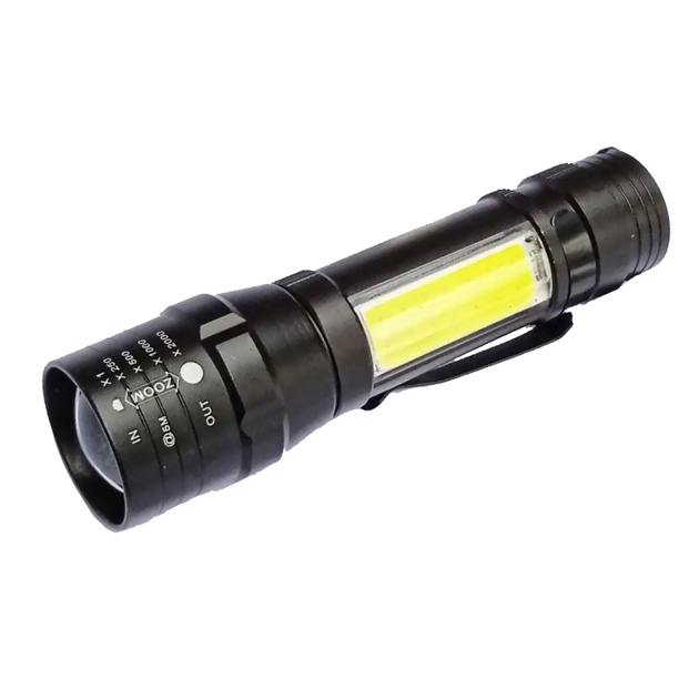 Фонарь ручной аккумуляторный 19S XPE COB Zoom Micro USB (1870)