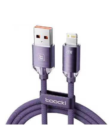 Кабель Toocki USB A-Lightning 20w/2,4A 1 м Фиолетовый (TQ-X31A1AL1PUR20)