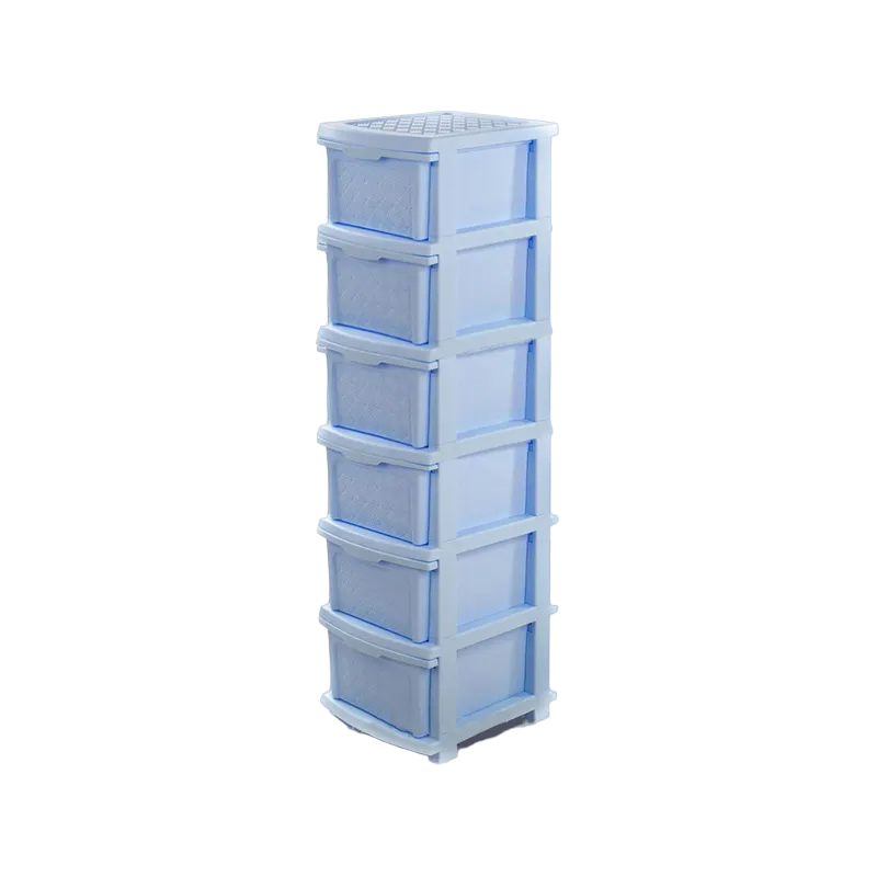 Комод пластиковый R-Plastic Компакт Плюс 6 ящиков 126х34х40 см Голубой (7-11-24336)