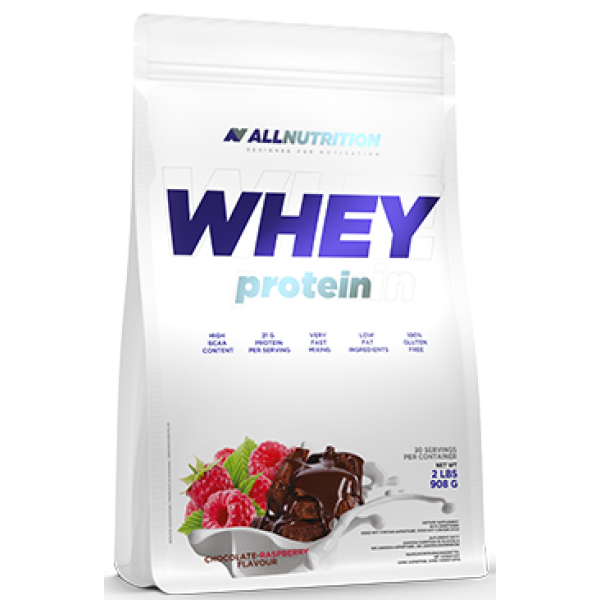 Протеїн All Nutrition Whey Protein 908 г 27 порцій Chocolate Raspberry