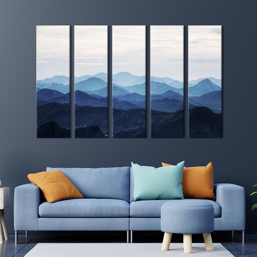 Модульна картина із 5 частин на холсті інтер'єрна картина Мальовничий гірський діапазон 132x80 см (569-51)