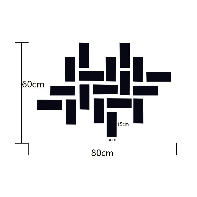 Наклейка на стену Кирпичики зеркальная 15x6 см 18 шт. Черный (8811) - фото 3
