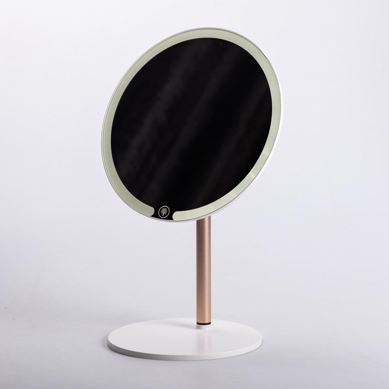 Дзеркало косметичне з підсвічуванням кругле настільне 21 см Білий (6887) - фото 5 Дзеркало косметичне з підсвічуванням кругле настільне 21 см Білий (6887) - фото 5