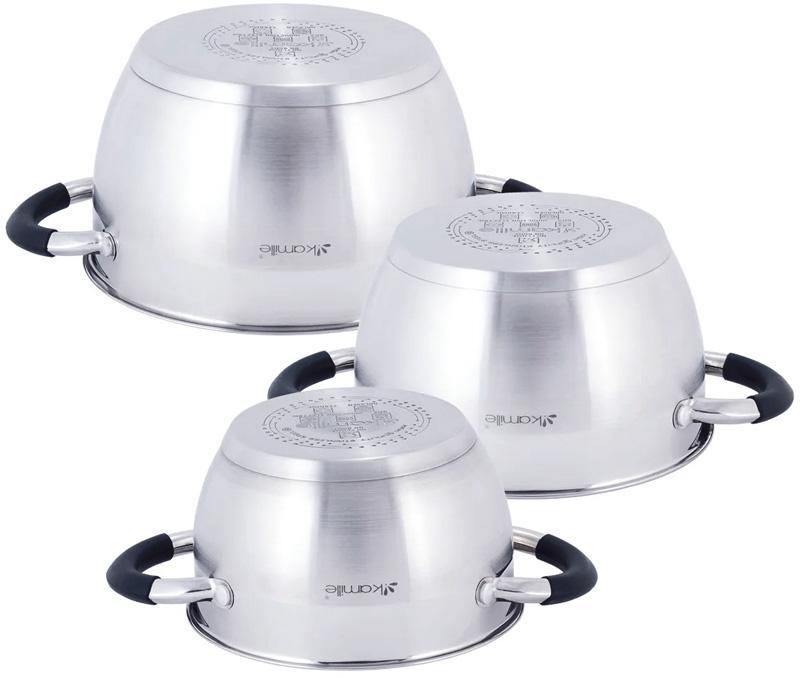 Набір каструль Kamille Marsaili із силіконовими ручками 1,8/2,5/3,5 л - фото 3 Набір каструль Kamille Marsaili із силіконовими ручками 1,8/2,5/3,5 л - фото 3