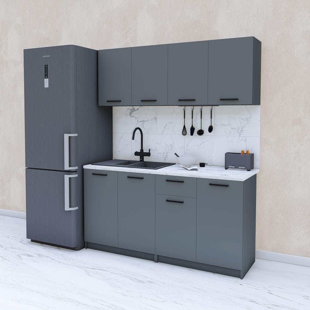 Кухня модульная готовая 1,6 м 160 см Графит (МП41в) - фото 1