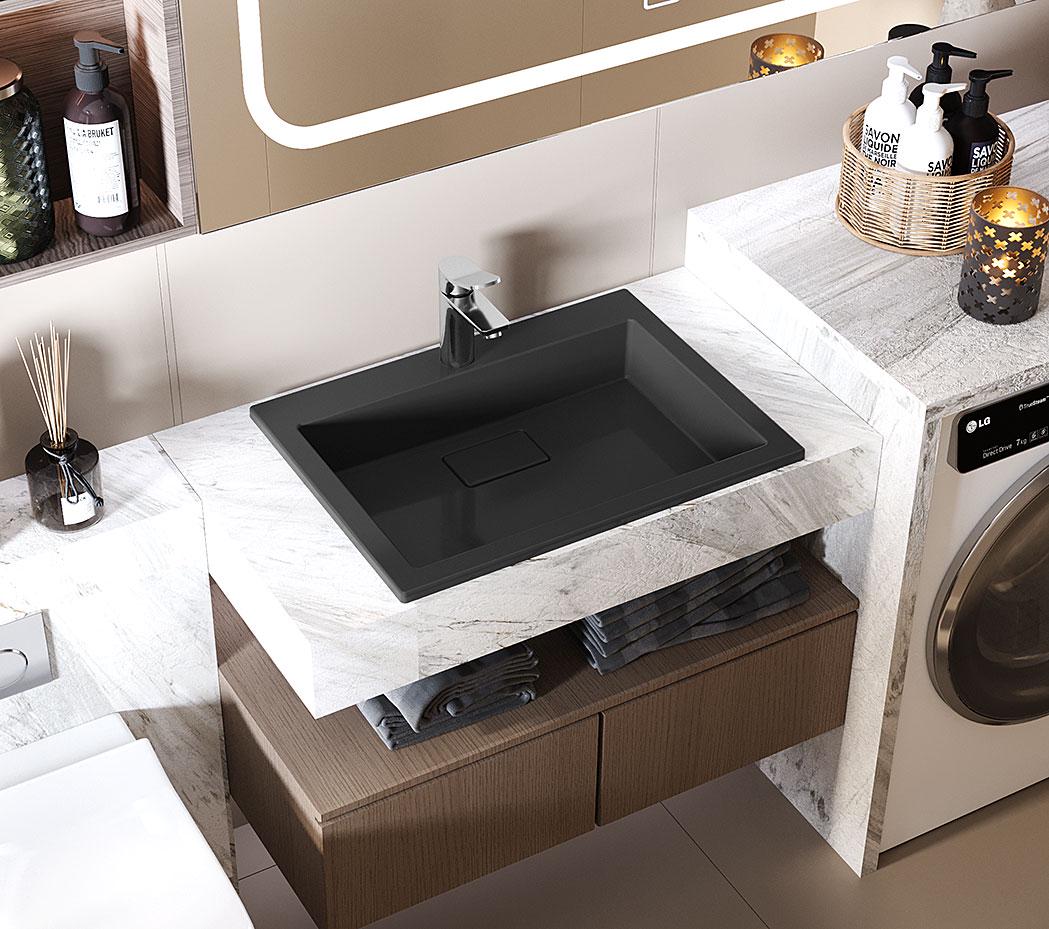 Умывальник накладной Luxor Imperio Low 60 Black (29903134)