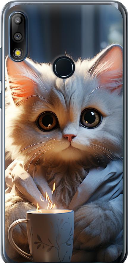 Чехол на Asus Zenfone Max Pro M2 ZB631KL White cat (5646u-1641-42517) Чехол на Asus Zenfone Max Pro M2 ZB631KL White cat (5646u-1641-42517)