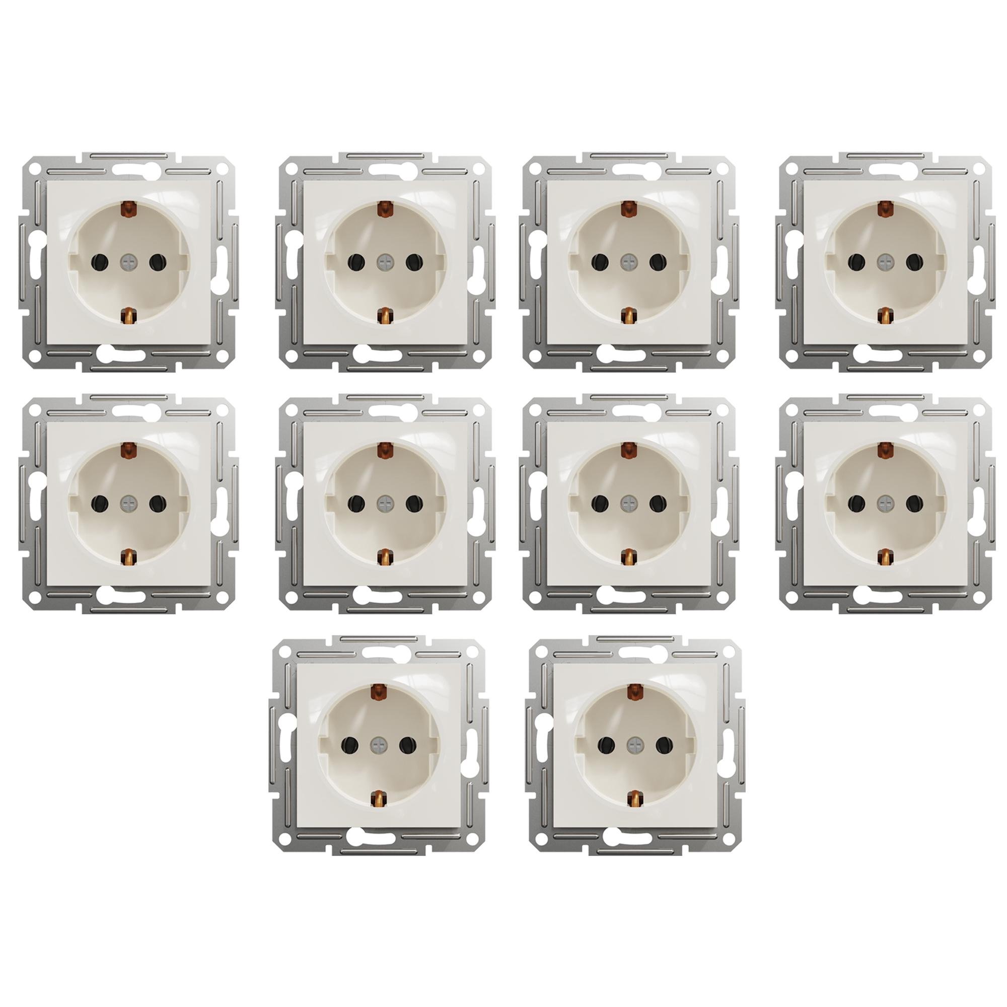 Комплект розеток з заземленням без рамки 10 шт. (231331*10)