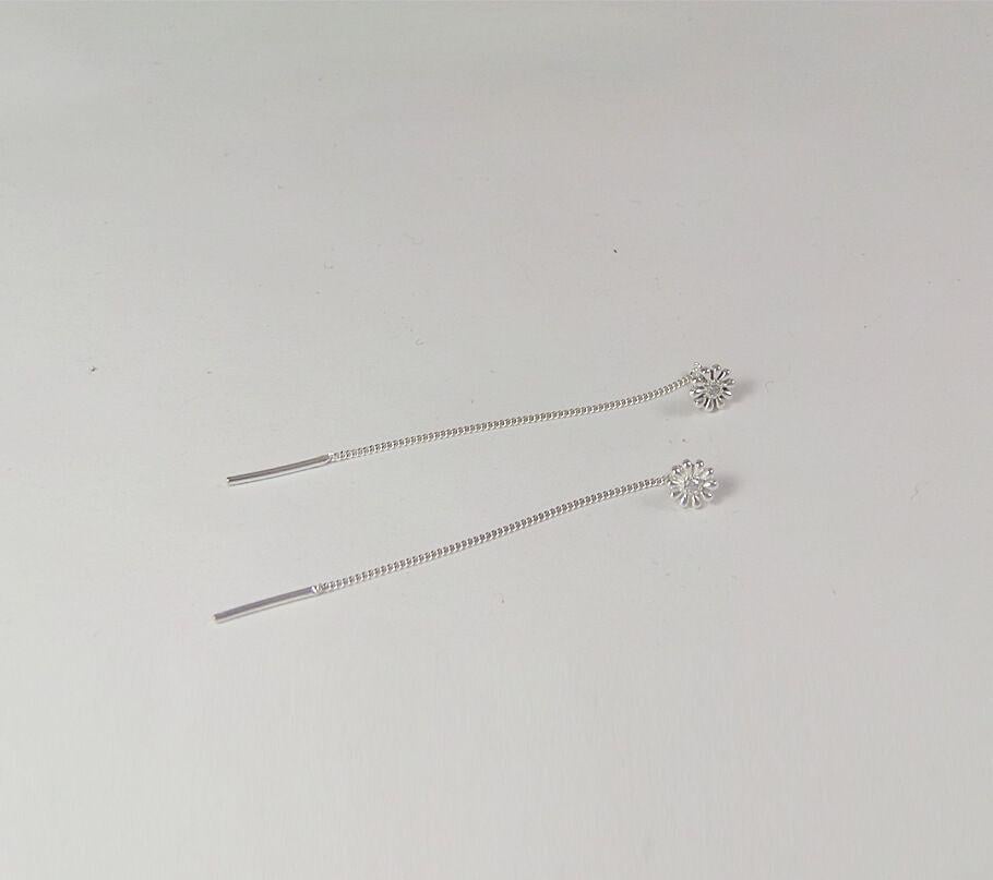 Серьги протяжки Maxi Silver 6771 Цветочки (86771)