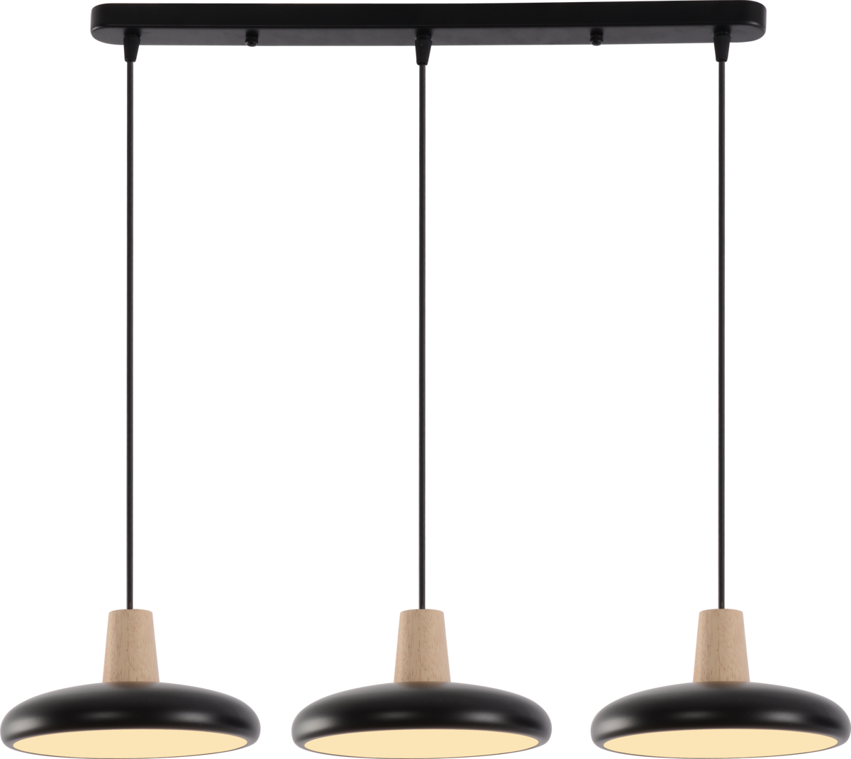 Люстра подвесная LED Valeso XI3342-3 3000K 4200K 6000K Черный/Дерево (3120078929)