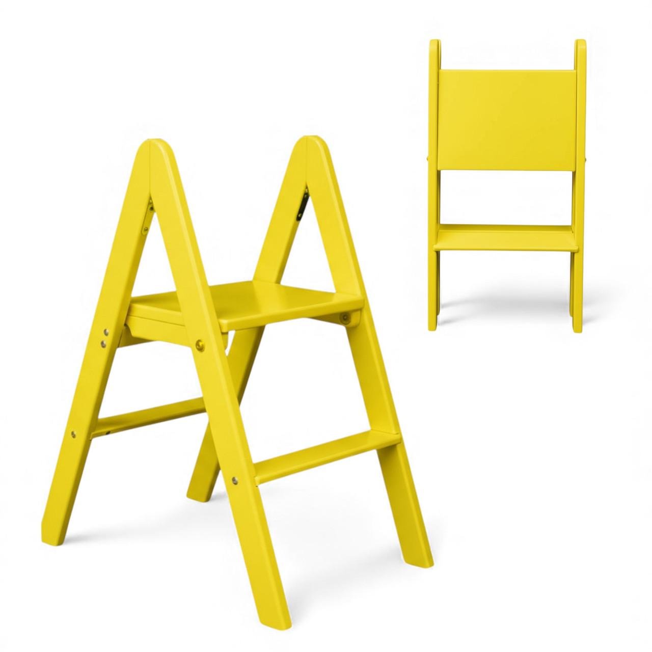 Табурет-лестница деревянный Студія Дерева Вільха бытовой двухсторонний 2 ступеньки Желтый (31002885) - фото 2 Табурет-лестница деревянный Студія Дерева Вільха бытовой двухсторонний 2 ступеньки Желтый (31002885) - фото 2