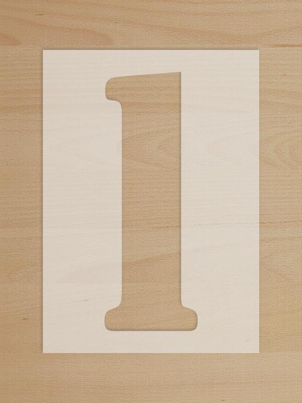 Трафарет многоразовый "1" Цифра 1 мм пластик 250х350 мм