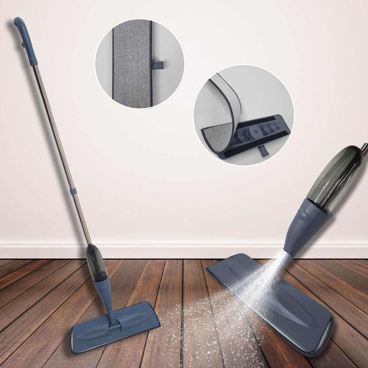 Швабра универсальная Health Spray Mob 3в1 с распылителем воды Серый (HS-401-Grey) - фото 2 Швабра универсальная Health Spray Mob 3в1 с распылителем воды Серый (HS-401-Grey) - фото 2