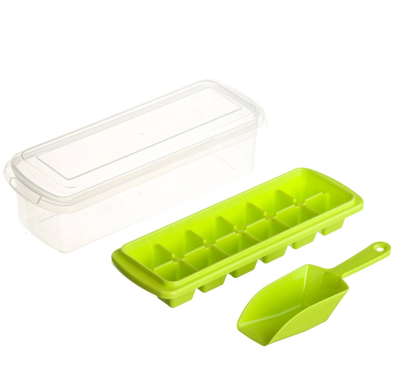 Форма для льда с контейнером и лопаткой Hoz Зеленый (MMS-R82590)