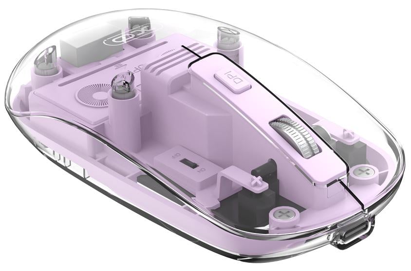 Мышь XO M12 BT беспроводная Прозрачно-розовая (UG-M12 Purple)
