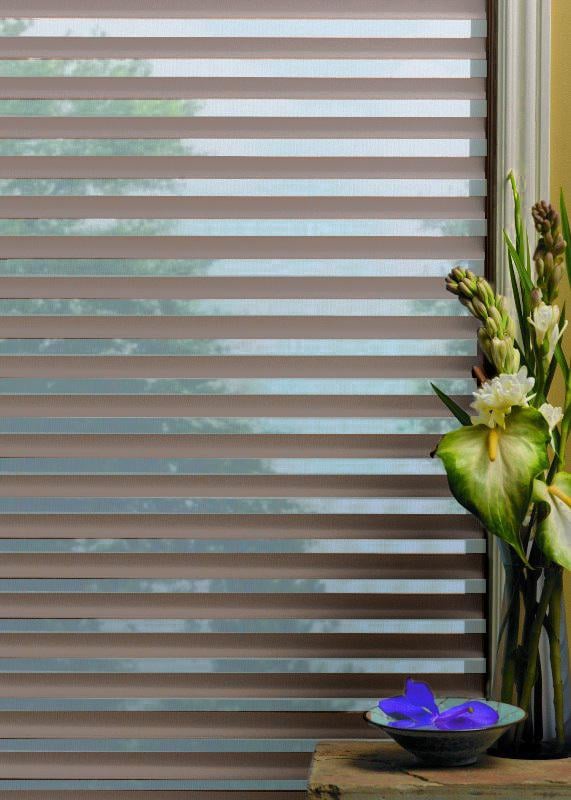 Рулонна штора Силуeт-3D день-ніч відкритого типу 160х190 см Шоколадний