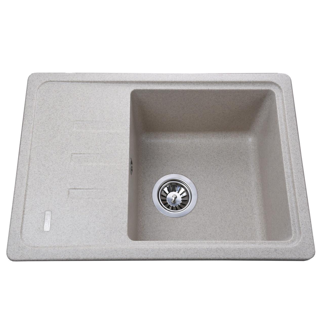 Гранитная мойка Globus Lux Mono 620х435 мм Миндаль